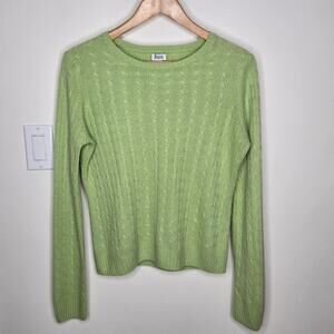 G.H. BASS & CO. Light Green Cable Knit Longsleeve Sweater Size M